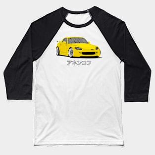 Yellow Honda S2000 Roadster Baseball T-Shirt